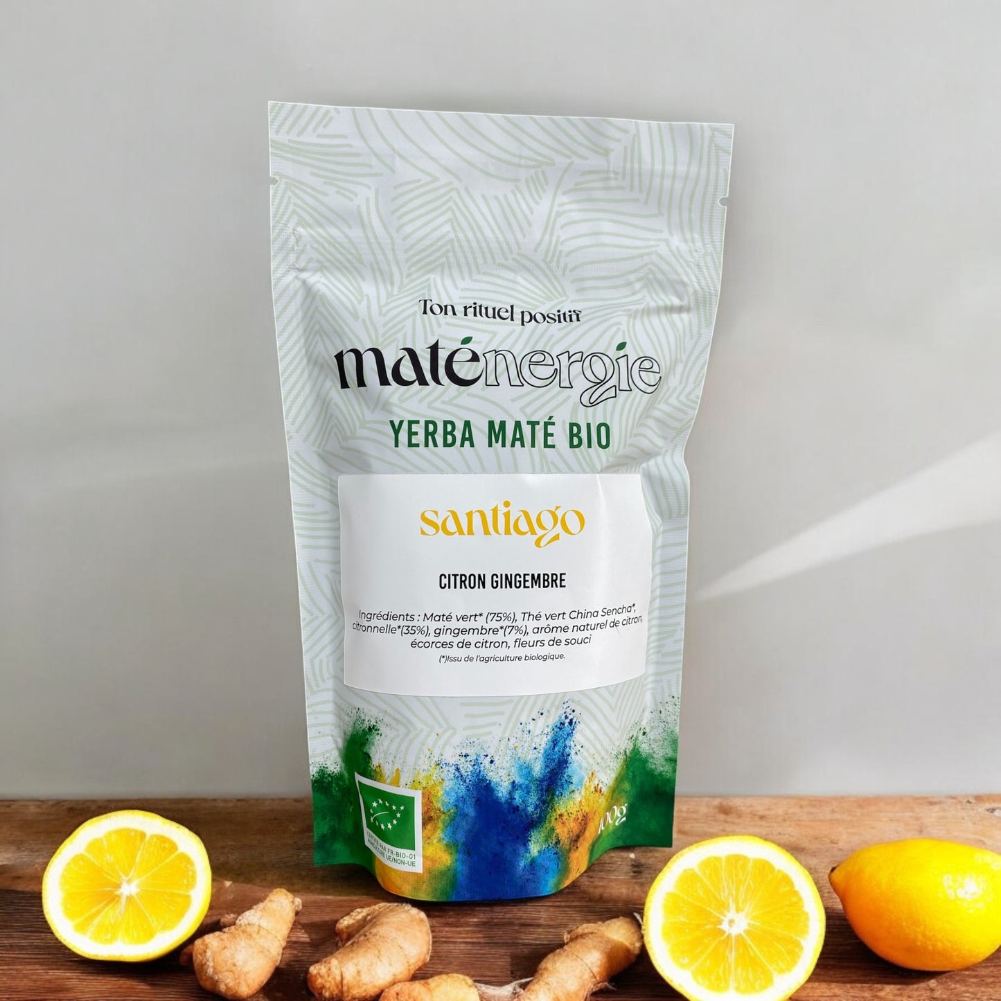 MATÉ GINGEMBRE CITRON BIO・Énergie et immunité. Stimule naturellement et renforce les défenses.