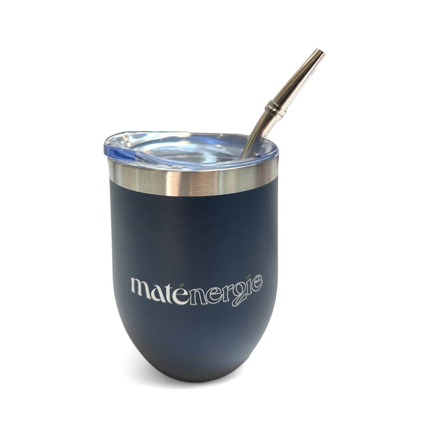Calebasse Inox Bleue livrée avec bombilla et brosse nettoyante pour un rituel de maté pratique