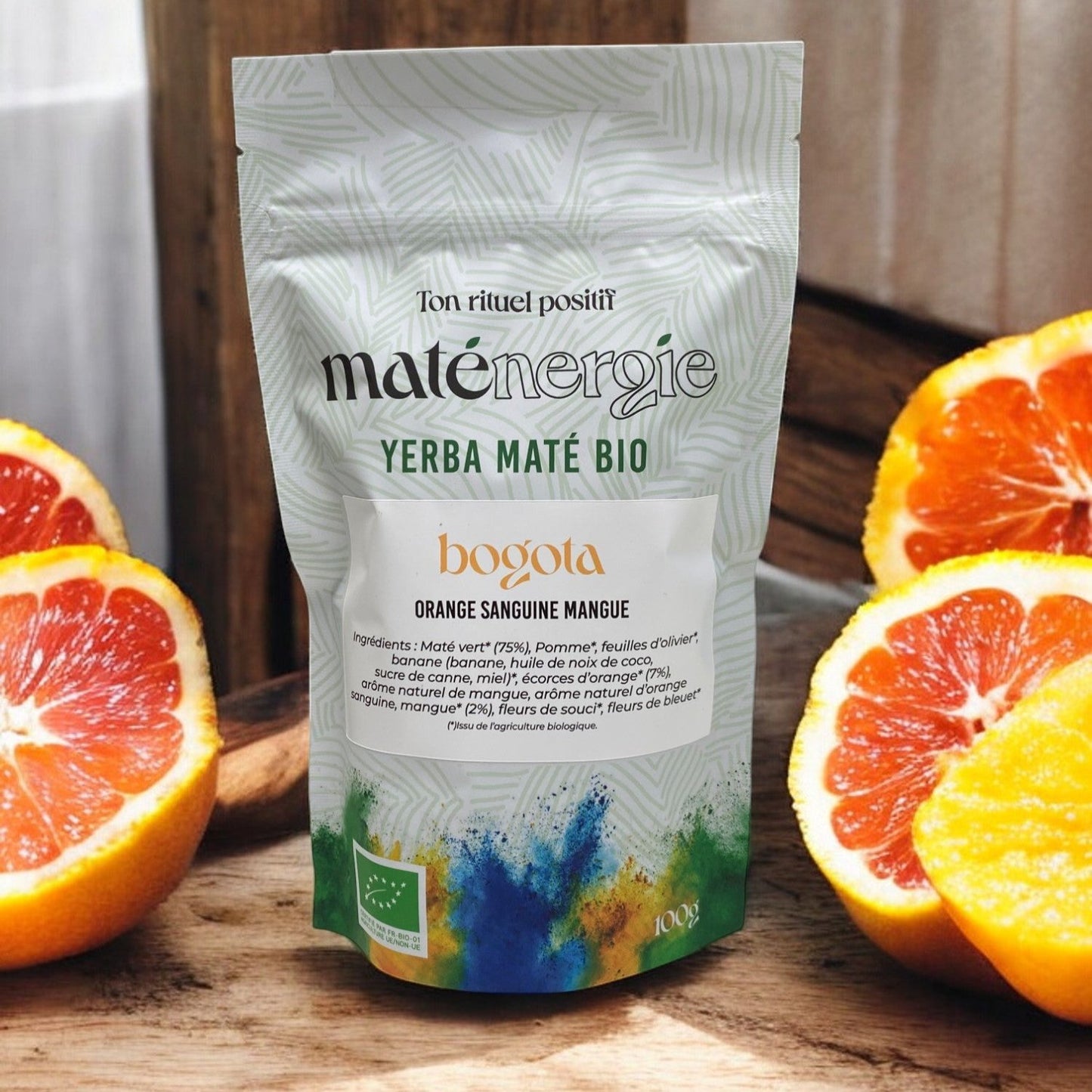MATÉ MANGUE ORANGE BIO・Boost énergétique. Allie fraîcheur et saveurs exotiques.