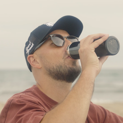 Thermos infuseur noir 500 ml・Inox & bouchon bois