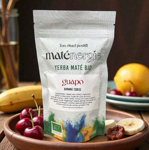 Maté Cerise Banane BIO · Gourmandise fruitée & énergie douce