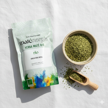 Maté vert nature BIO・Peu amer parfait pour un boost d'énergie en douceur.