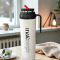 Thermos à maté blanc 1L・Inox double paroi